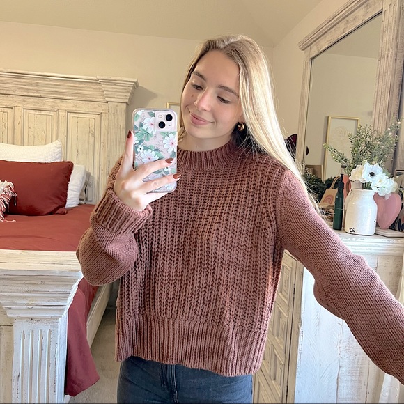 PacSun Sweaters - PACSUN KNIT MOCK SWEATER SMALL RUST PINK